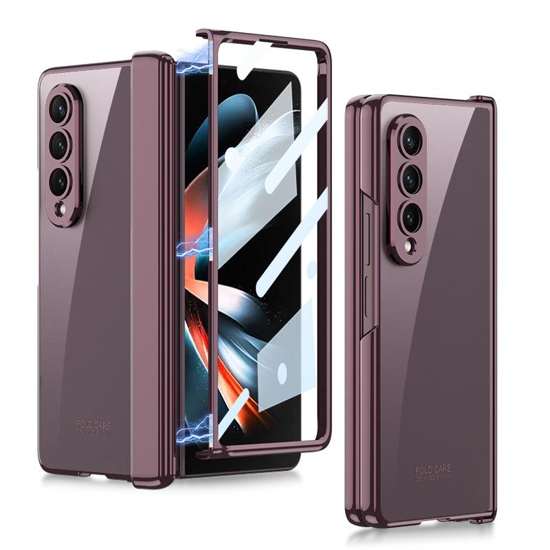 For Samsung Galaxy Z Fold4 5G Magnetic Hinged Folding Case - Wine Red
