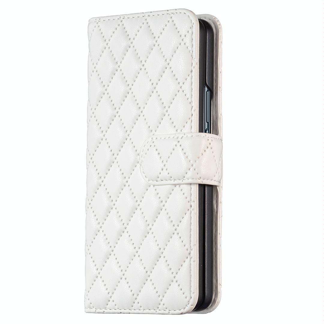 For Samsung Galaxy Z Fold4 5G Diamond Lattice Flip Wallet Case - Pink 3