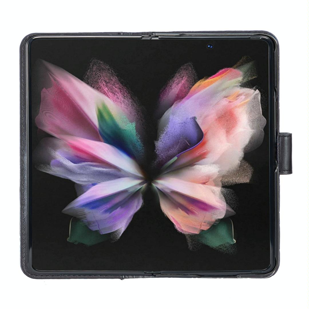 For Samsung Galaxy Z Fold4 5G Diamond Lattice Flip Wallet Case - Pink 10