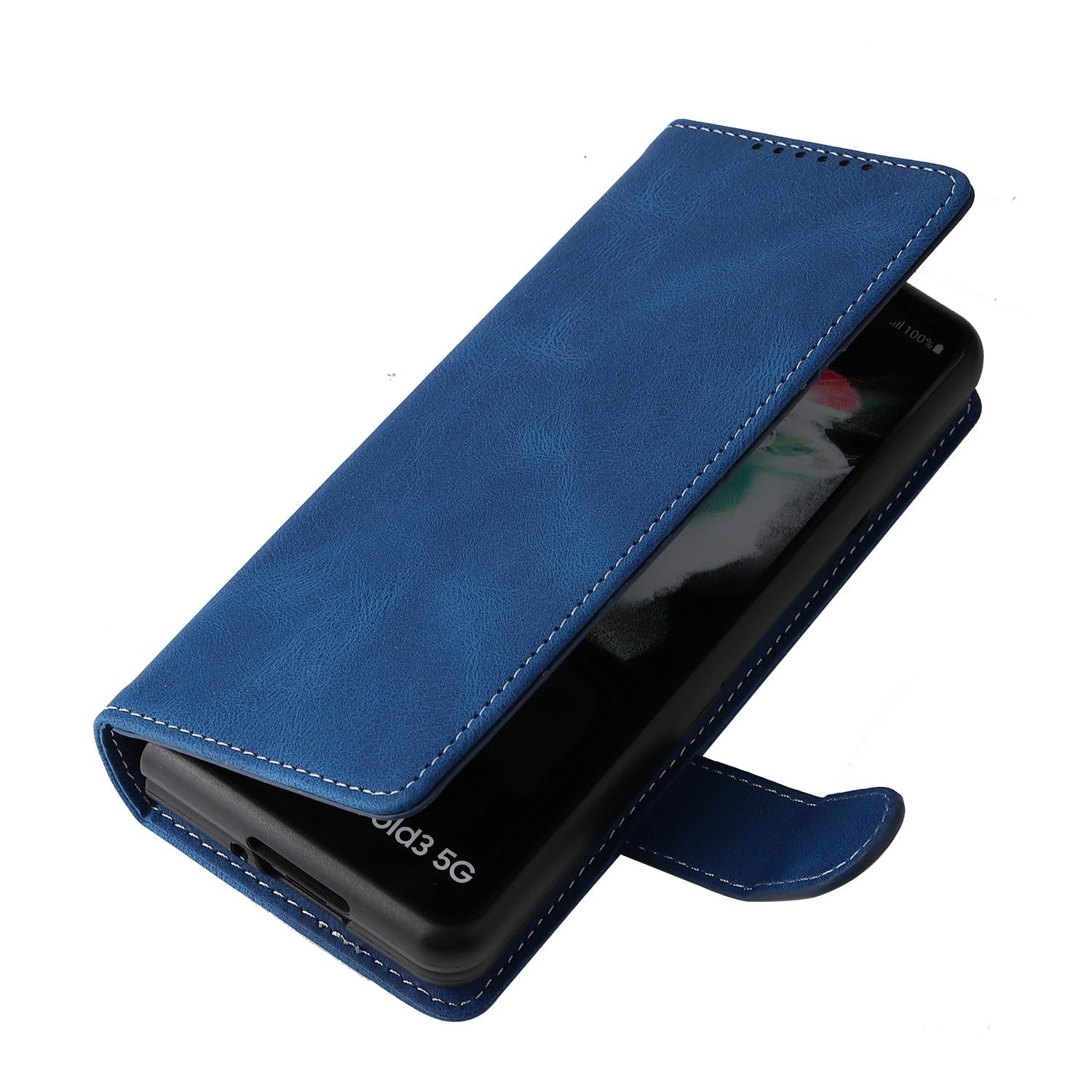 For Samsung Galaxy Z Fold4 5G Foldable Leather Case - Detachable - Red 9