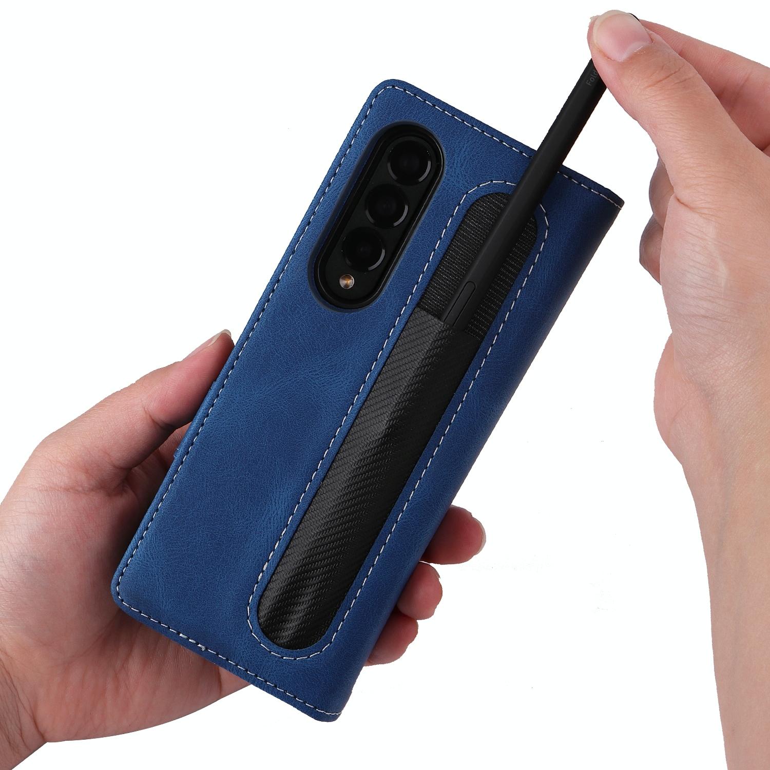 For Samsung Galaxy Z Fold4 5G Foldable Leather Case - Detachable - Red 12