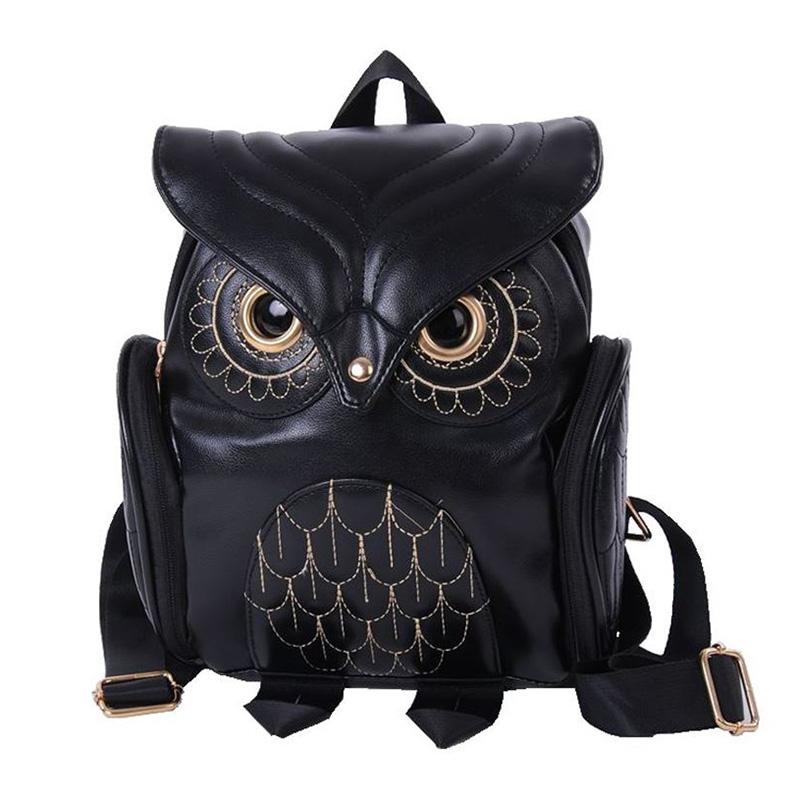 Women Owl Print Pu Backpack - Colourful and Stylish - Red 3