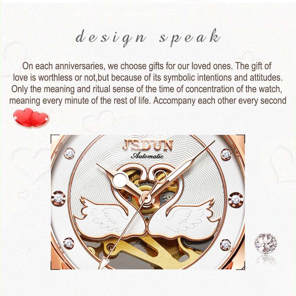 Stylish Waterproof Ceramic Mechanical Watch for Women with Diamond Accents - White 5
