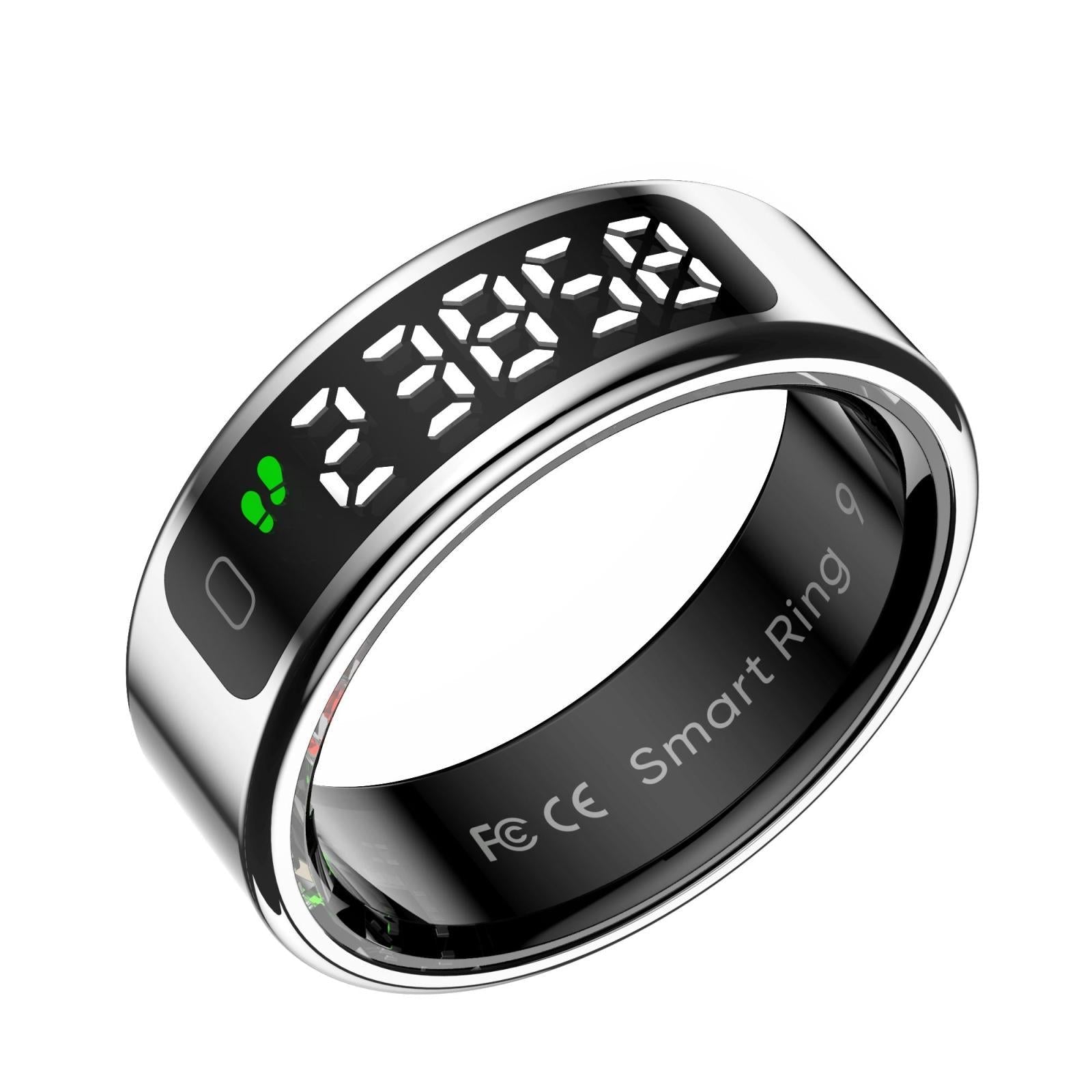 Smart Ring Heart Rate Blood Oxygen Sleep Sports Size 13 - Silver 5