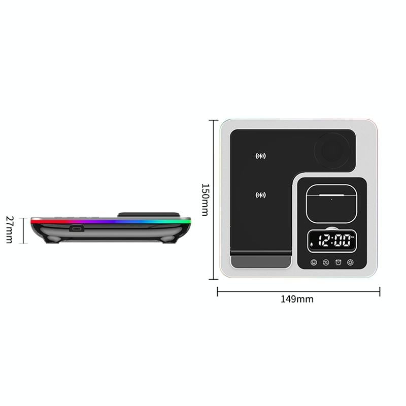 15W 5 In 1 Foldable Wireless Charger Stand - Silver 4