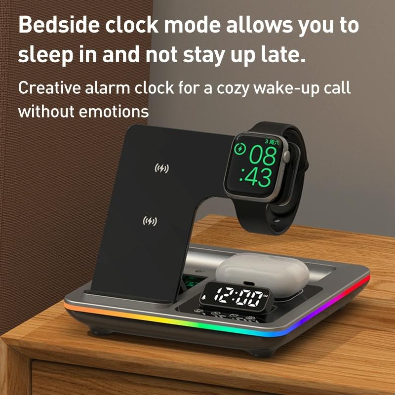 15W 5 In 1 Foldable Wireless Charger Stand - Silver 8