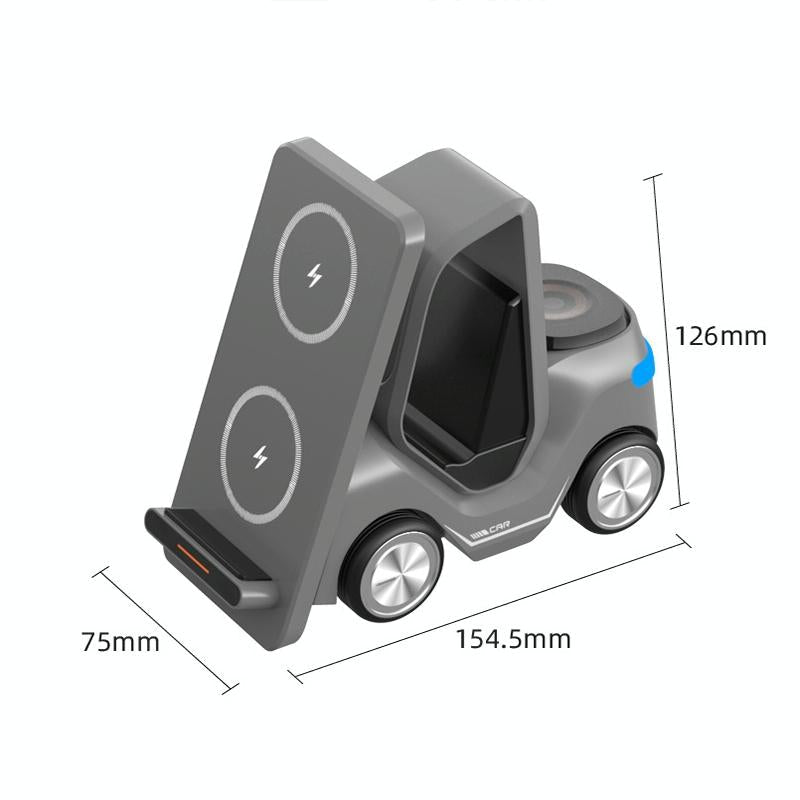 15W 3 In 1 Forklift Wireless Charger With Led Light - White 3