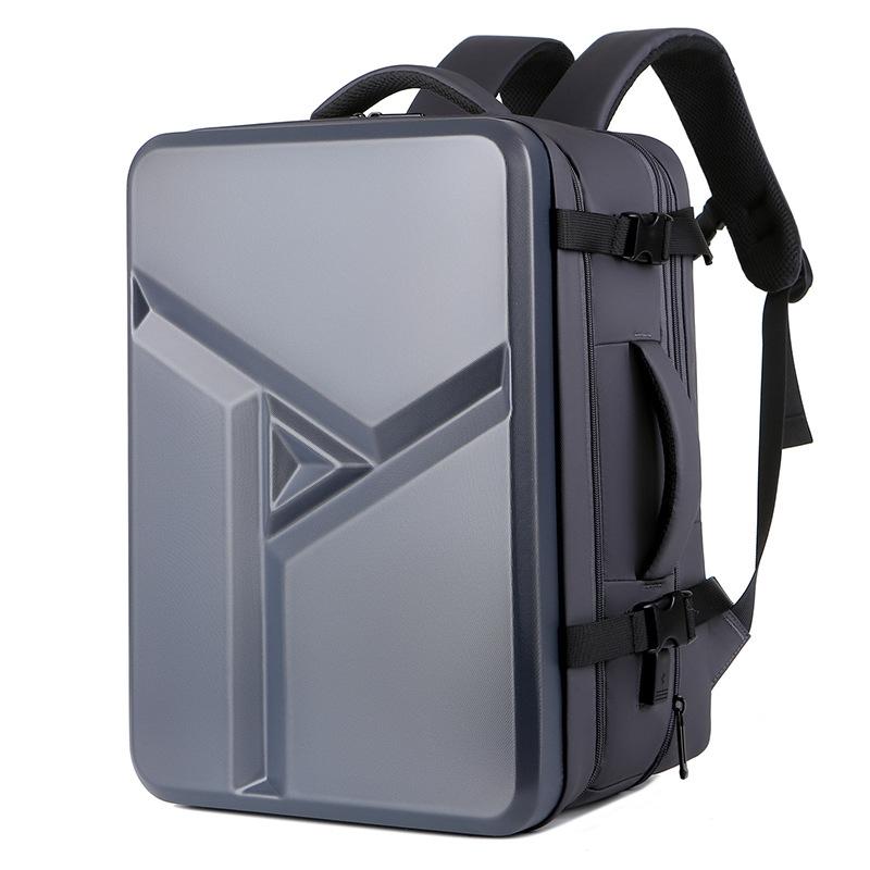 Waterproof Expandable Hard Shell Backpack with Usb Charging - Large Capacity Black - 161 Dark Gray 11