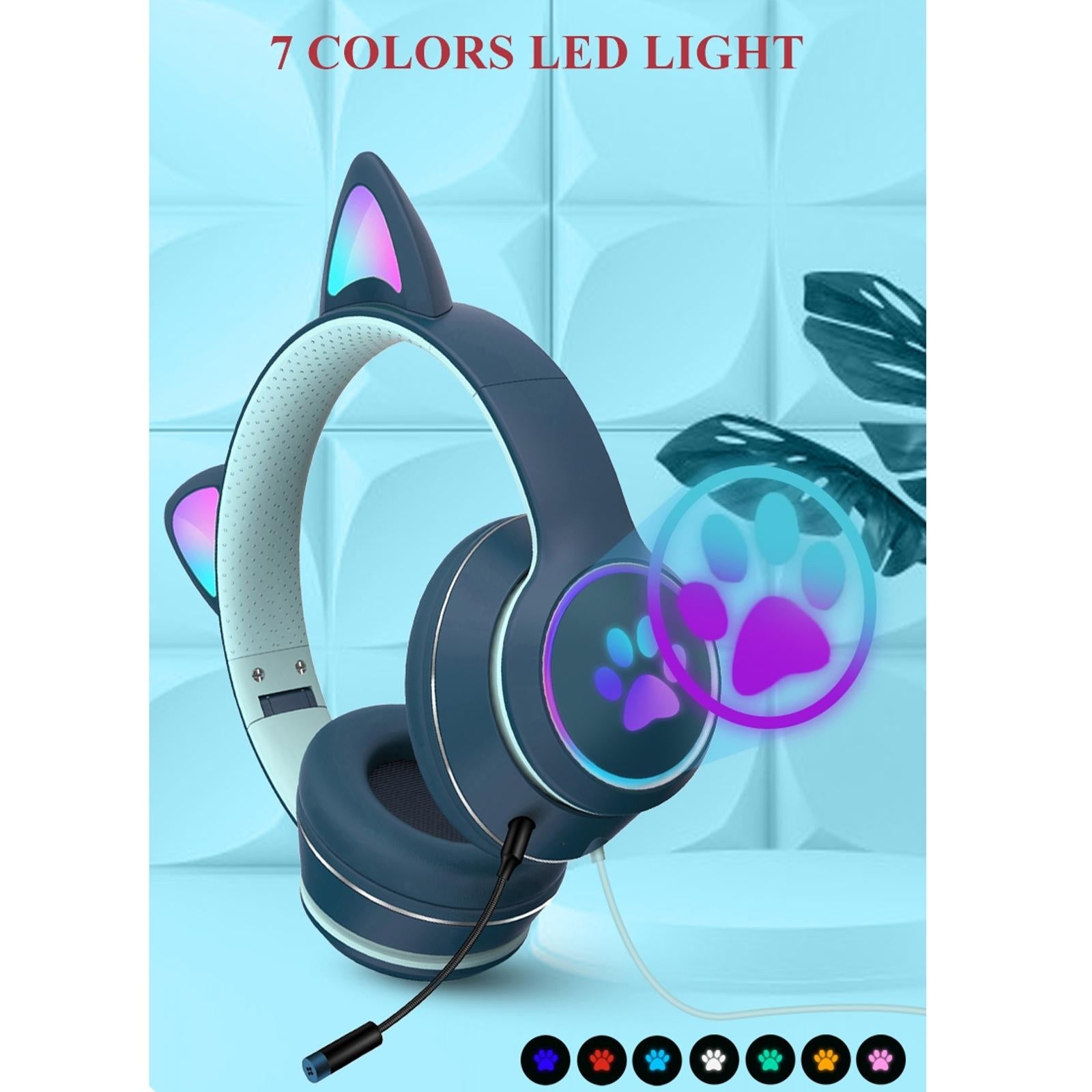 Foldable Led Headset With Mic Usb + 3.5Mm Port - Grey 5