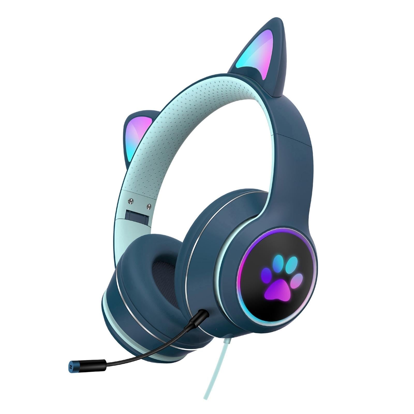 Foldable Led Headset With Mic Usb + 3.5Mm Port - Grey 12