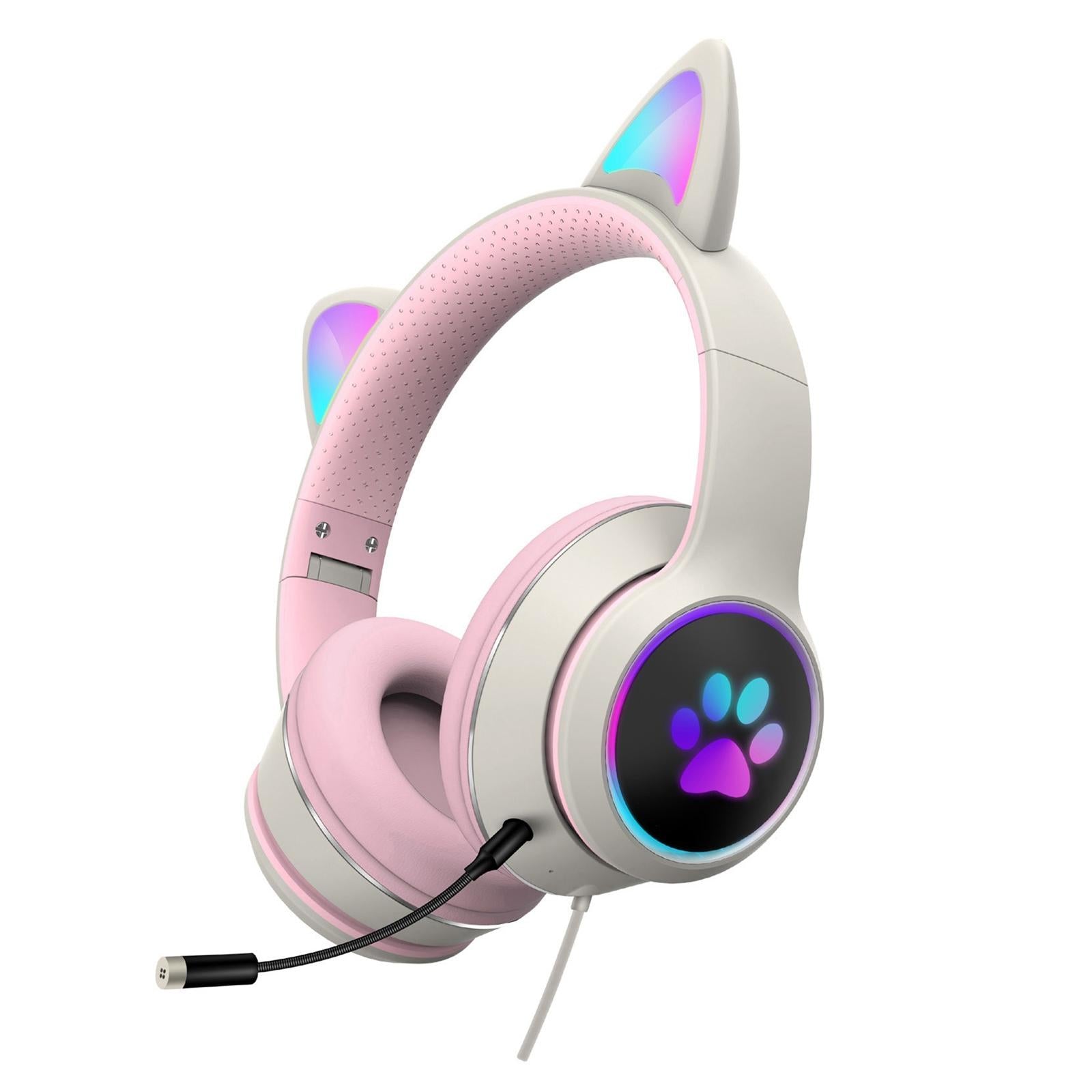 Foldable Led Headset With Mic Usb + 3.5Mm Port - Grey 13