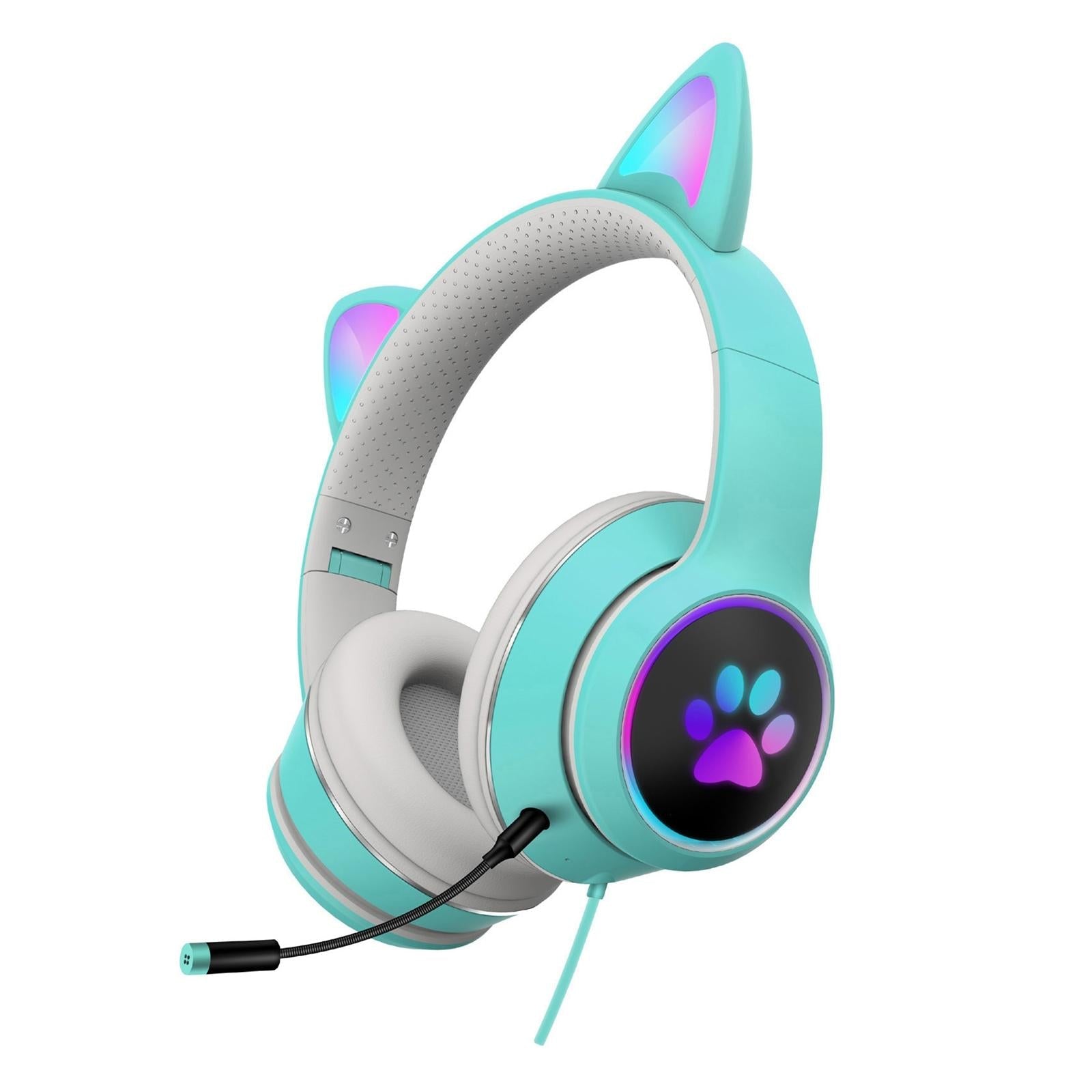 Foldable Led Headset With Mic Usb + 3.5Mm Port - Grey 14