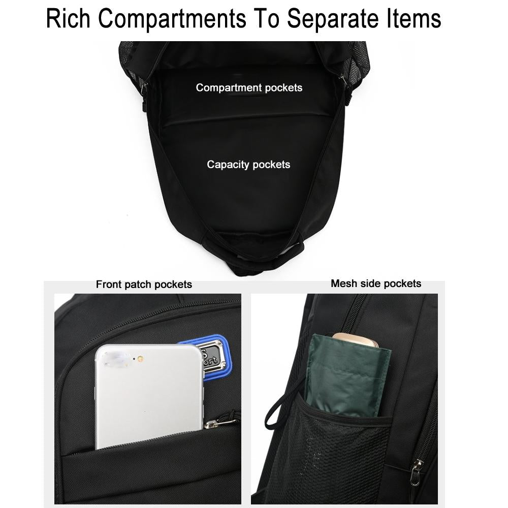 Large Capacity Nylon Backpack For Students - Black 7