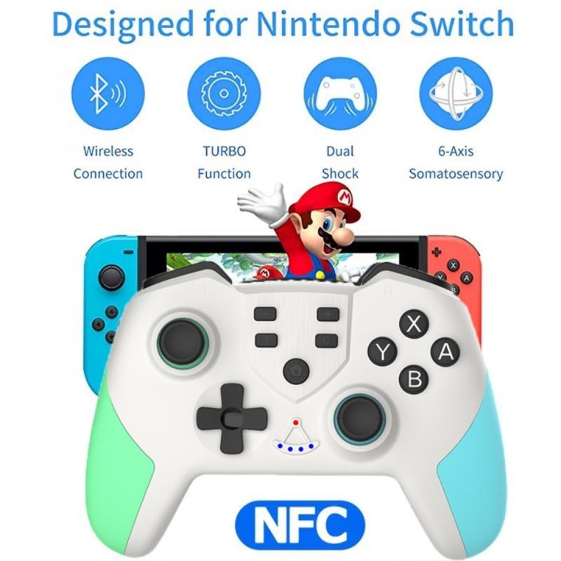 Wireless Six-axis Tooth Handle for Switch Pro - Blue Green 5