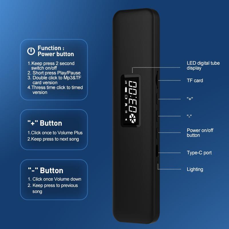 Bone Conduction Sleep Speaker Bluetooth 5.3 Fits All Devices - Black 8