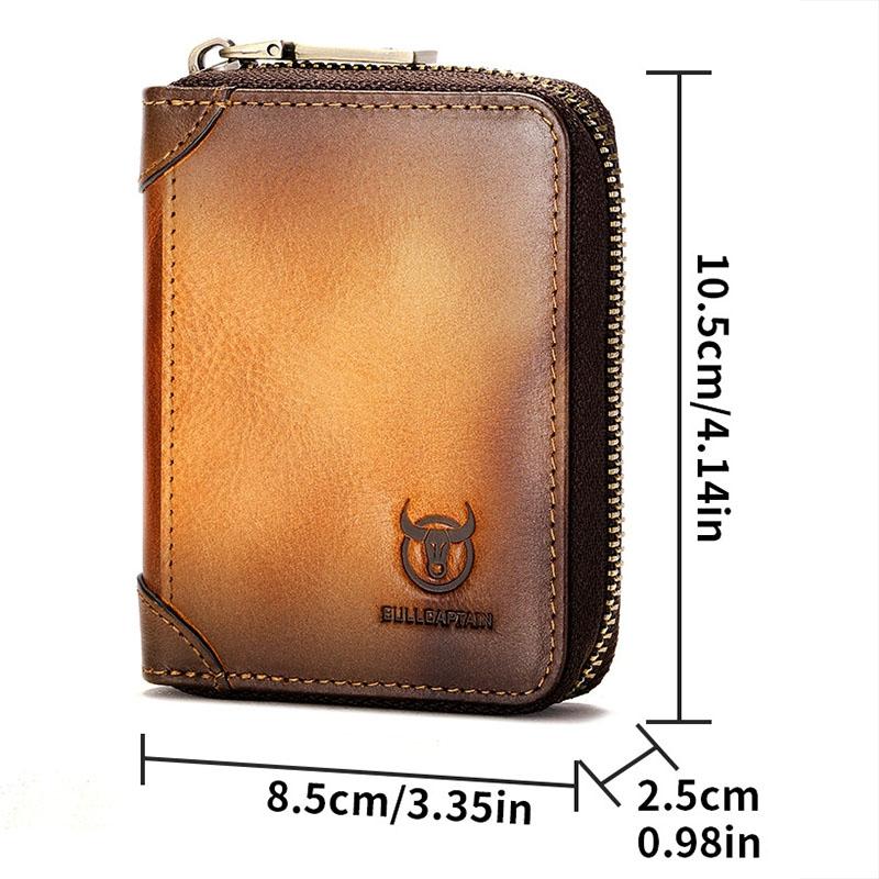 Rfid Anti Theft Cowhide Card Holder Wallet Coffee 3