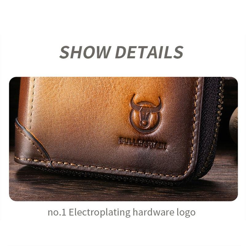 Rfid Anti Theft Cowhide Card Holder Wallet Coffee 5