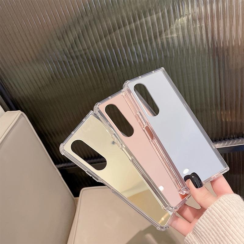 For Samsung Galaxy Z Fold4 5G Reflective Noodle Case - Reflective Finish - Rose Gold 4