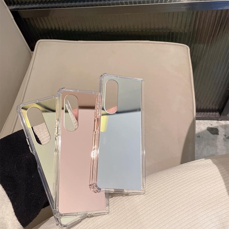 For Samsung Galaxy Z Fold4 5G Reflective Noodle Case - Reflective Finish - Rose Gold 5