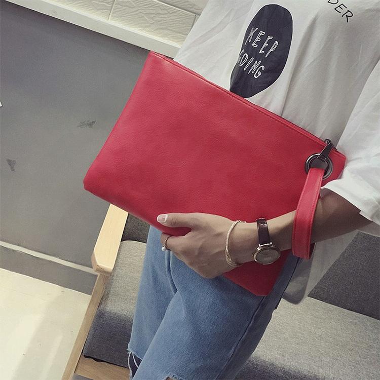 Stylish Retro Envelope Clutch Bag - Large Capacity - Red 3
