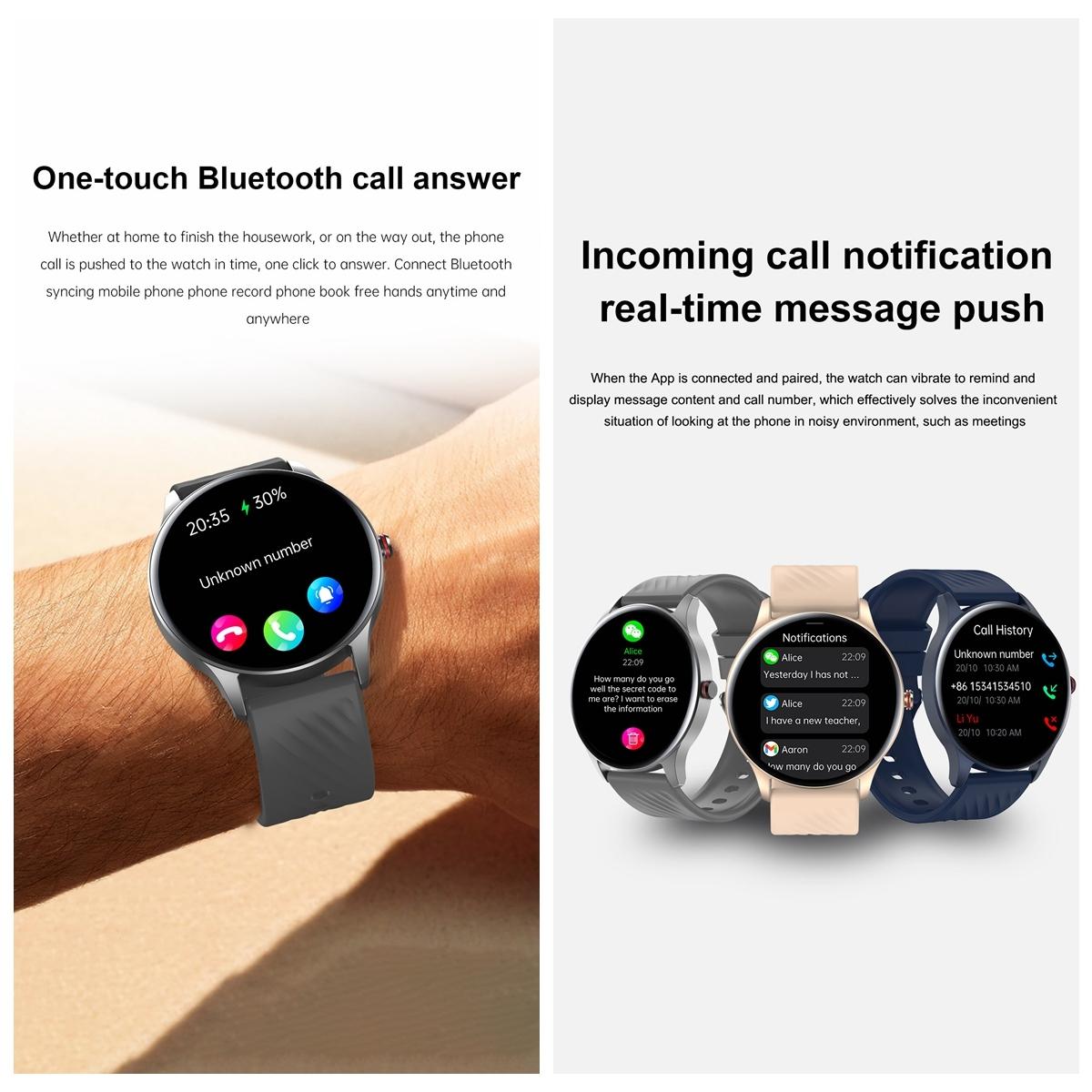 1.43 Inch Amoled Smart Watch With Bt Call & Health Tracking - Gold 7
