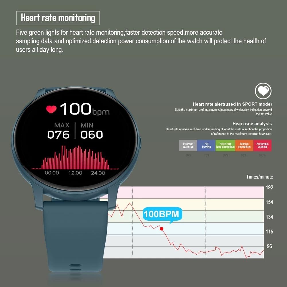 Smart Watch With Heart Rate And Blood Pressure Monitoring - Green 7