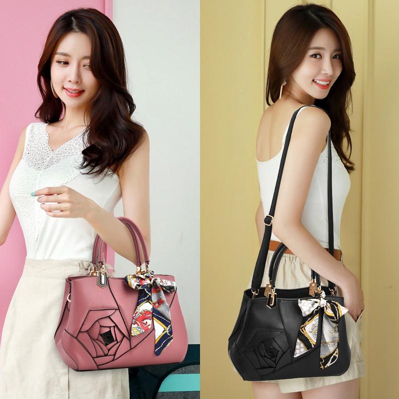 Carved Ladies Handbag - 3d Design - Black 8
