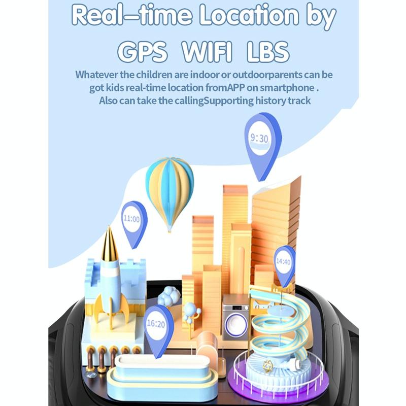 4G Kids Smart Phone Positioning Watch Ip67 Waterproof / Video / Voice Calling - Black 10