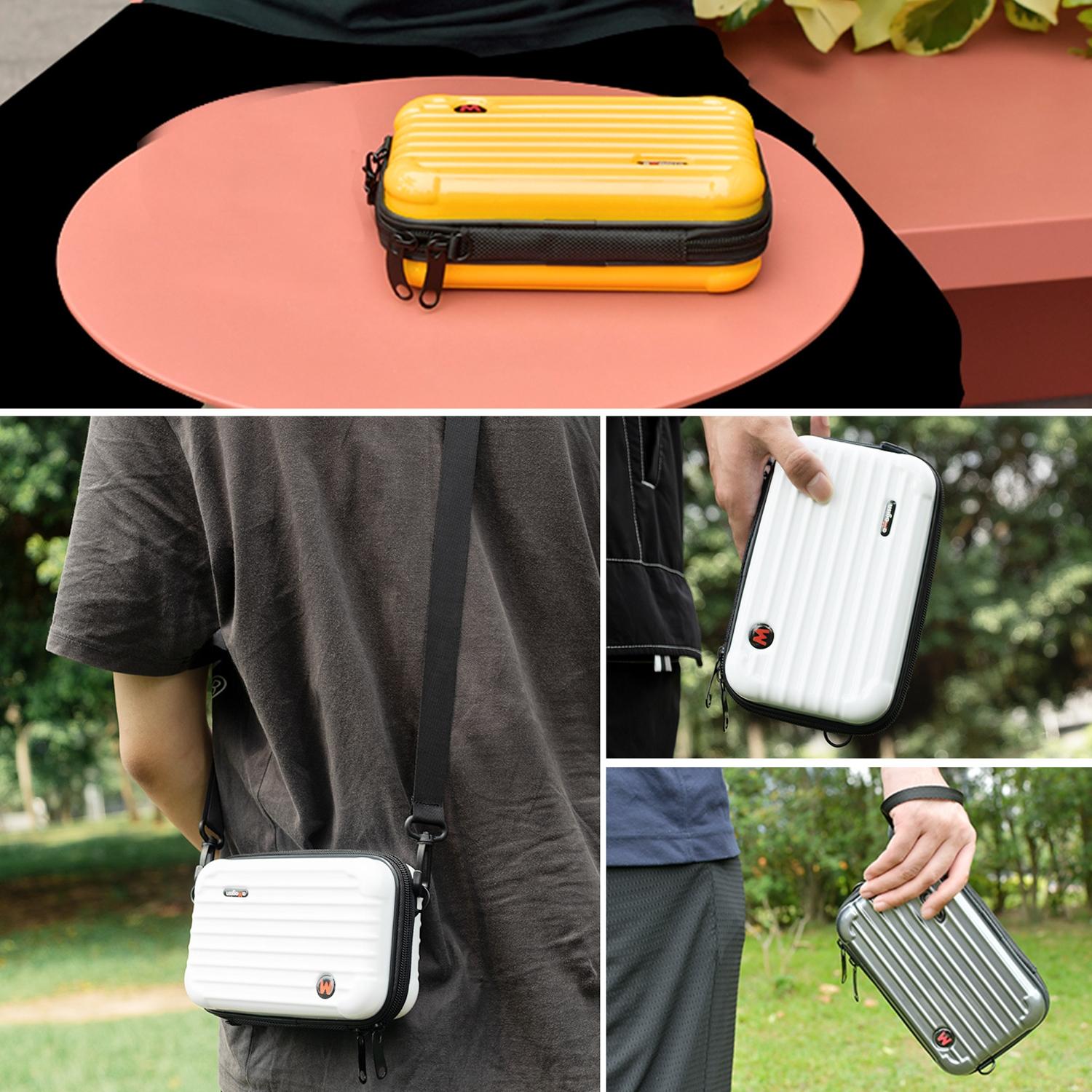 18.5 x 11.5 x 6cm Small Organizer Bag for Sports Camera Accessories - Pearl White 4
