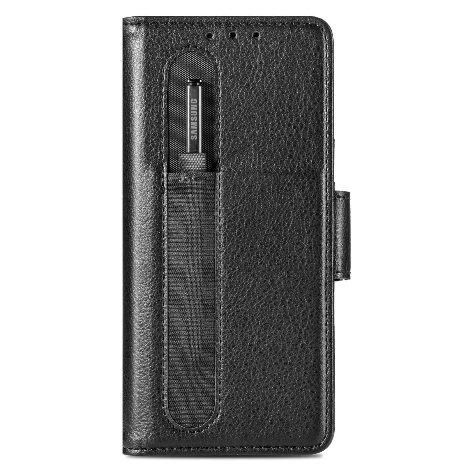 For Samsung Galaxy Z Fold4 5G Litchi Pattern Case With Pen And Card Slots - 4 - Rose Gold 3