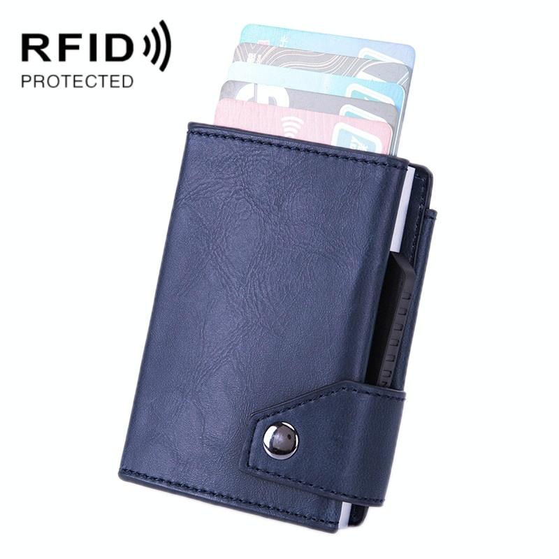 Rfid-protected Aluminum Coin Purse - Secure & Stylish - Mad Horse Blue 8