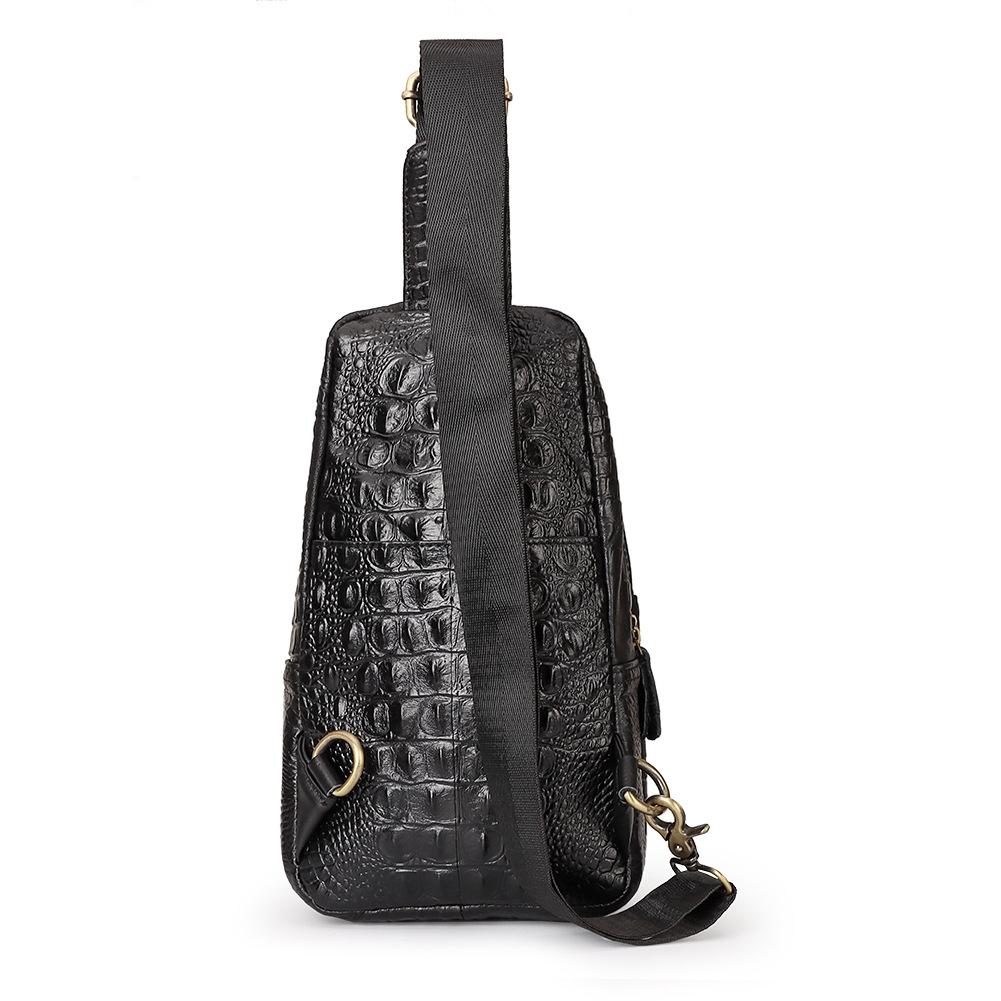 Leather Men Crossbody Bag - Black 4