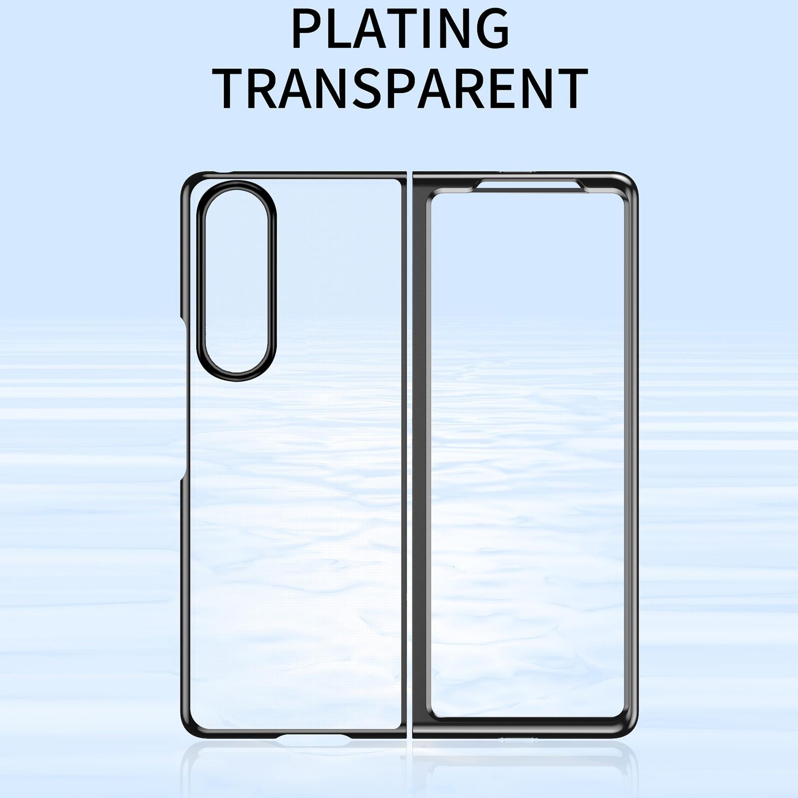 For Samsung Galaxy Z Fold4 5G Shockproof Clear Phone Case - Black