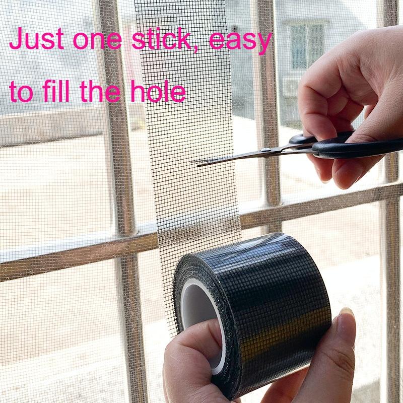 Anti-mosquito Door Curtain Net for Window Repair - Black 8