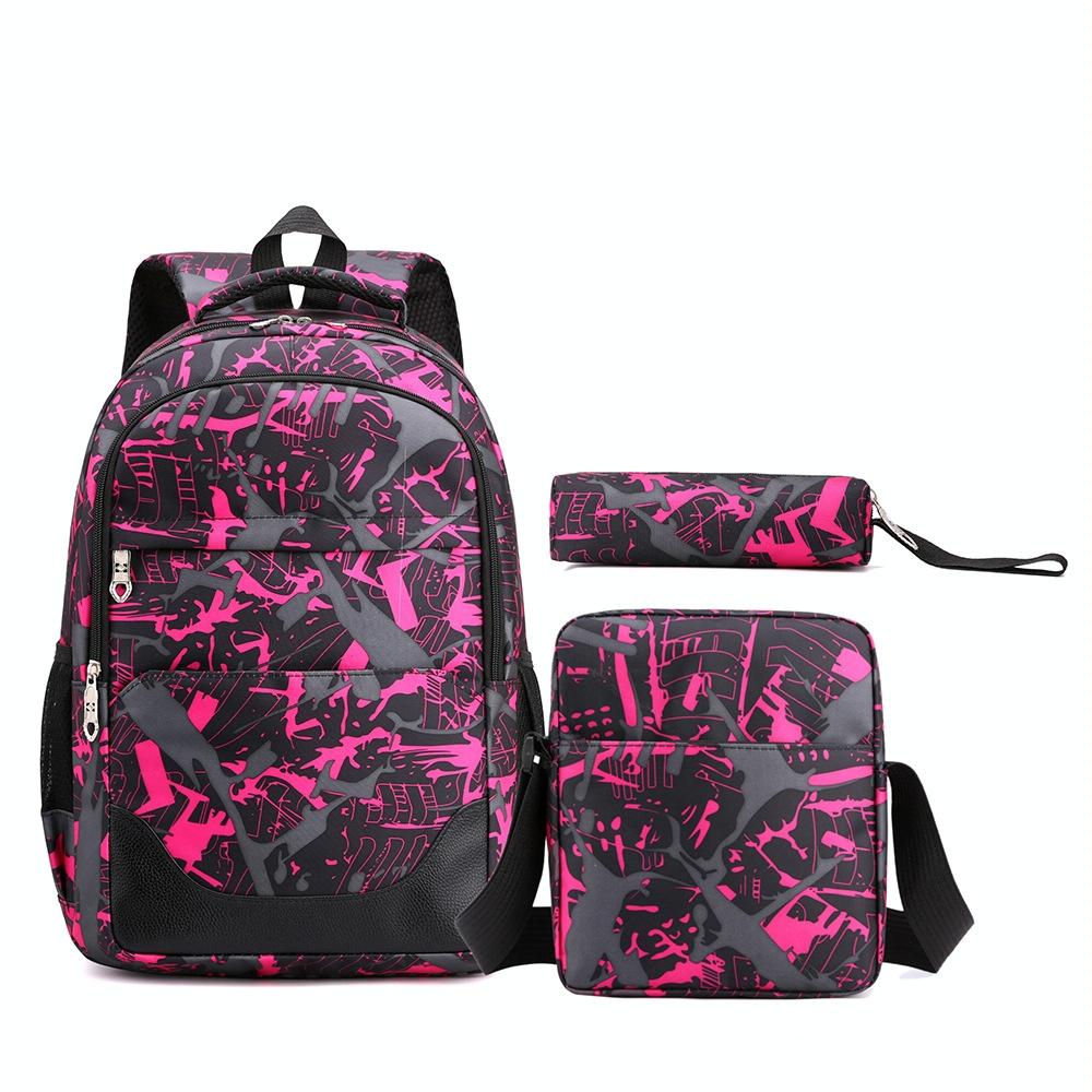 Student Backpack Set - 3 Pieces - Blue Camouflage 3