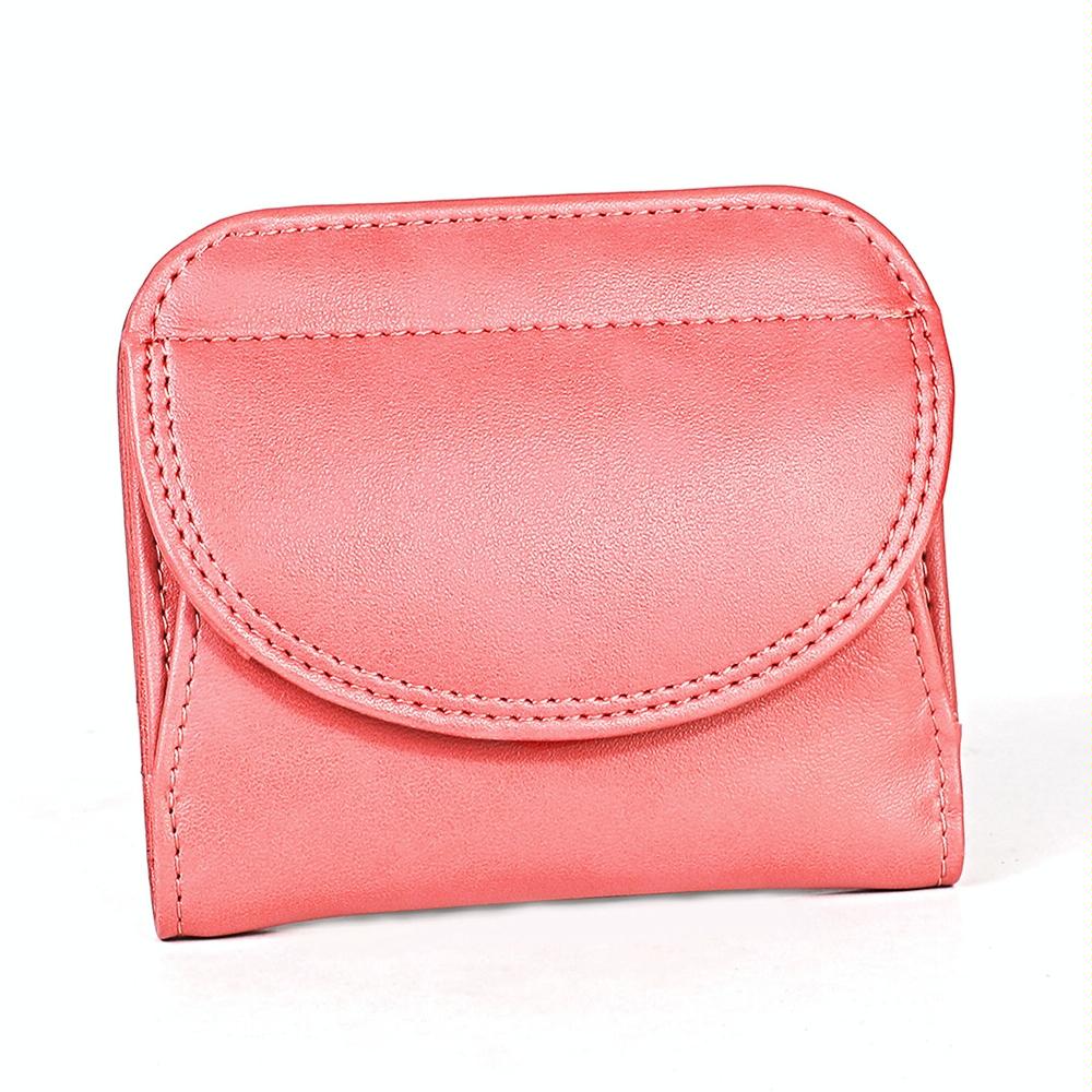 Women Leather Rfid Blocking Coin Purse - Compact Design - Black