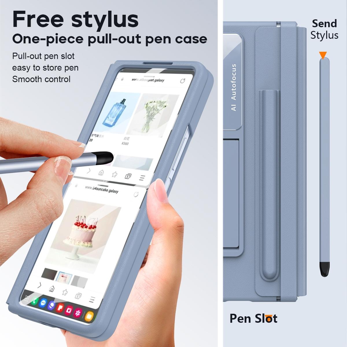 For Samsung Galaxy Z Fold4 5G Full Coverage Pc Case With Pen - White 5