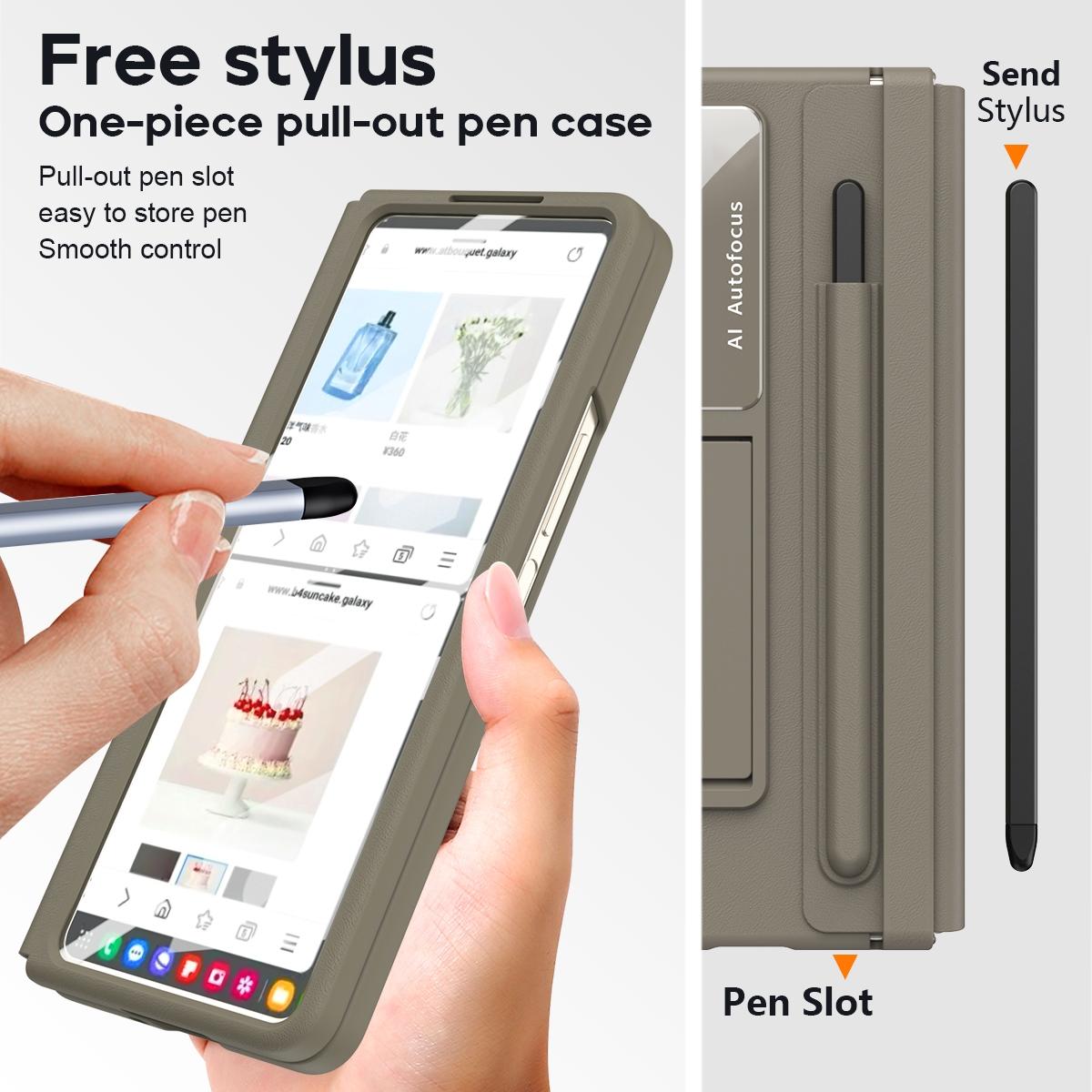 For Samsung Galaxy Z Fold4 5G Full Coverage Pc Case With Pen - White 11