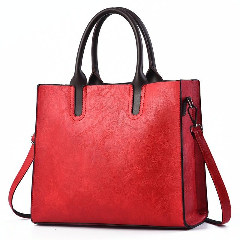 Retro Square Handbag for Commuting - Vintage Style - Khaki 10