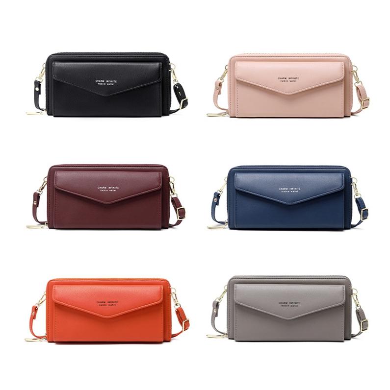 Anti Theft Rfid Cross Body Phone Bag With Touch Screen - Red Wine 3