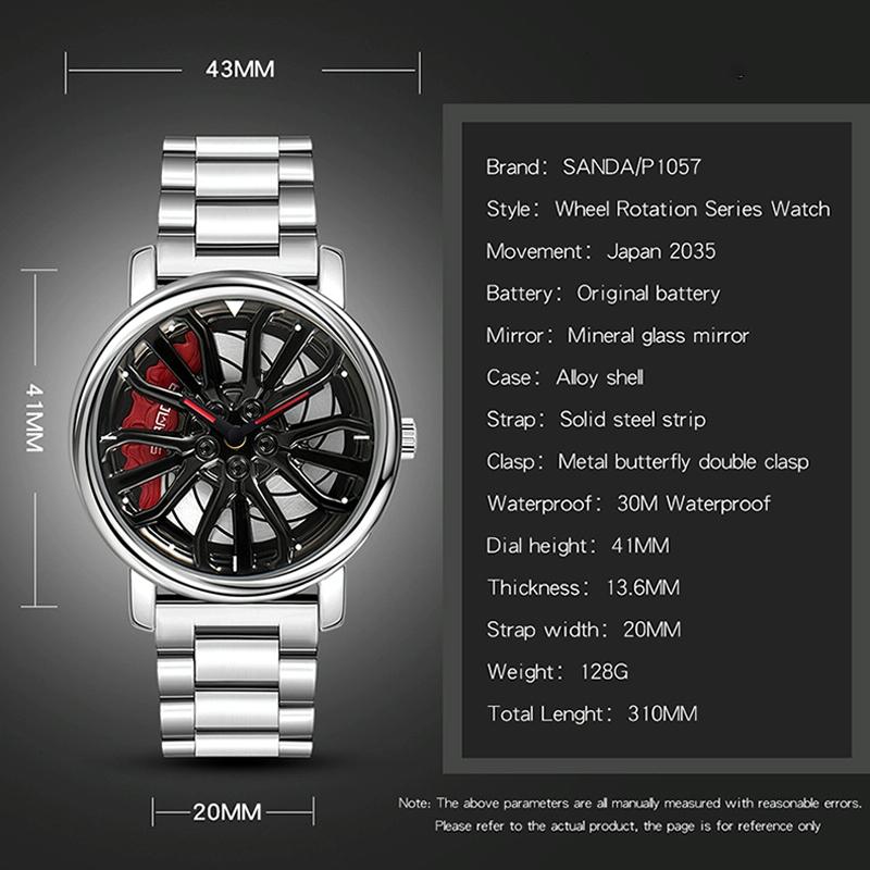 Personalized Skeleton Quartz Watch with Steel Strap for Men - Silver 5