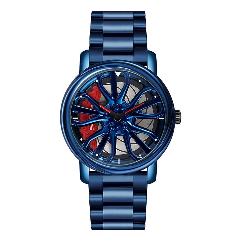 Personalized Skeleton Quartz Watch with Steel Strap for Men - Silver 13