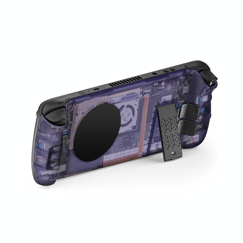 Steam Deck Gaming Console Case With Transparent Thermal Back And Bracket - Cyan