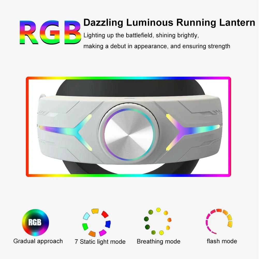 Foldable Rgb Headset for Meta Quest 3 - Usb Rechargeable - Black 5