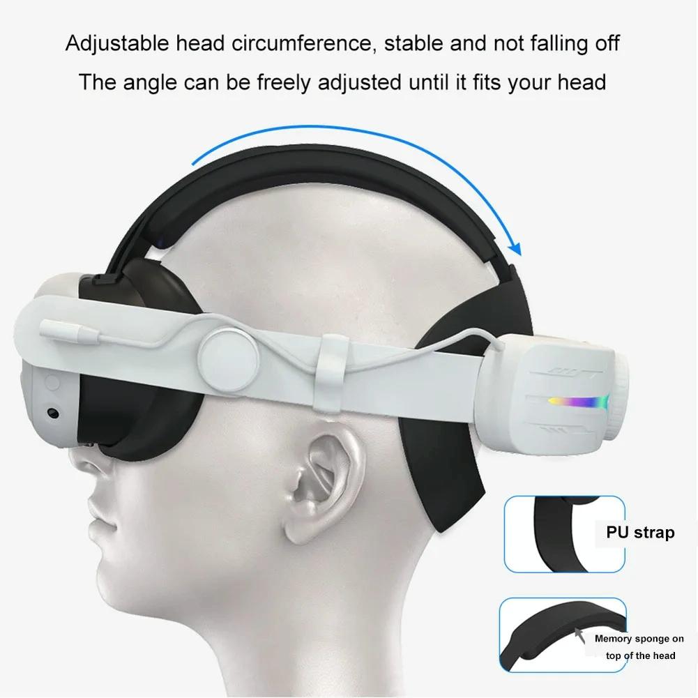 Foldable Rgb Headset for Meta Quest 3 - Usb Rechargeable - Black 6