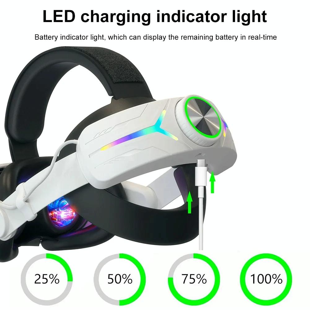 Foldable Rgb Headset for Meta Quest 3 - Usb Rechargeable - Black 8