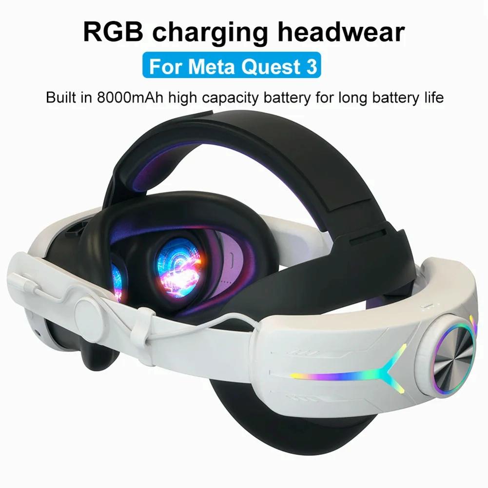 Foldable Rgb Headset for Meta Quest 3 - Usb Rechargeable - Black 9