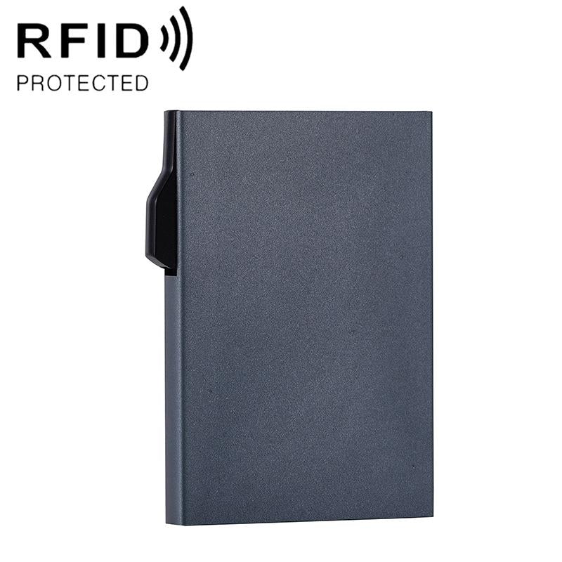 Aluminum Rfid Blocking Card Holder - Compact Design - Grey