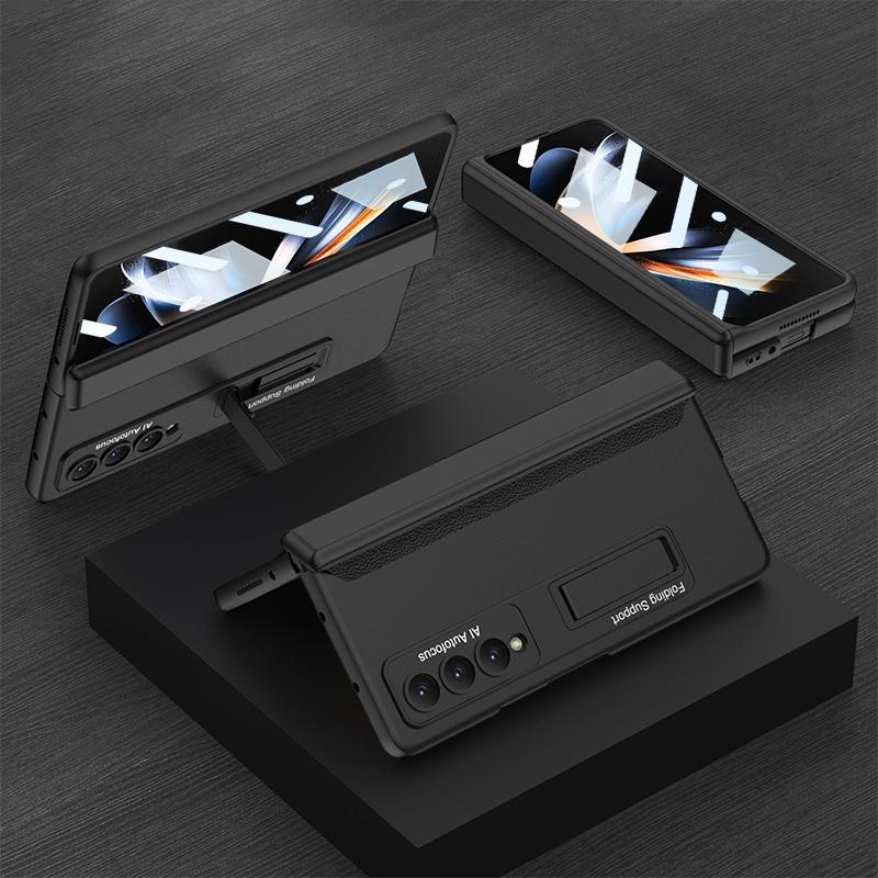 For Samsung Galaxy Z Fold4 5G Foldable Magnetic Hinge Case - Compact Design - Silver 5
