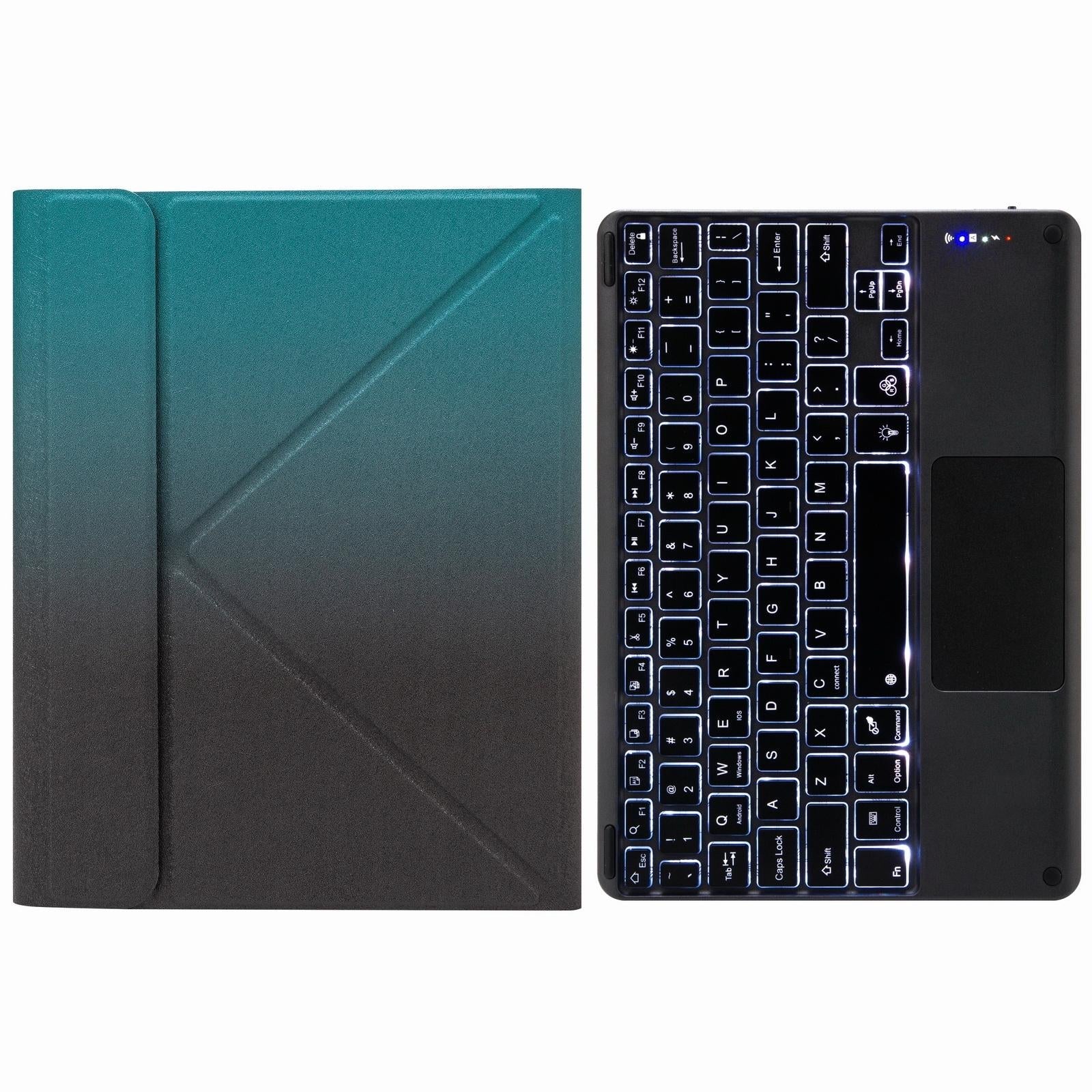 Bluetooth Keyboard Leather Case For Ipad 10.2 / Pro 10.5 - Touch Backlight Three-Fold Holder - Purple 11